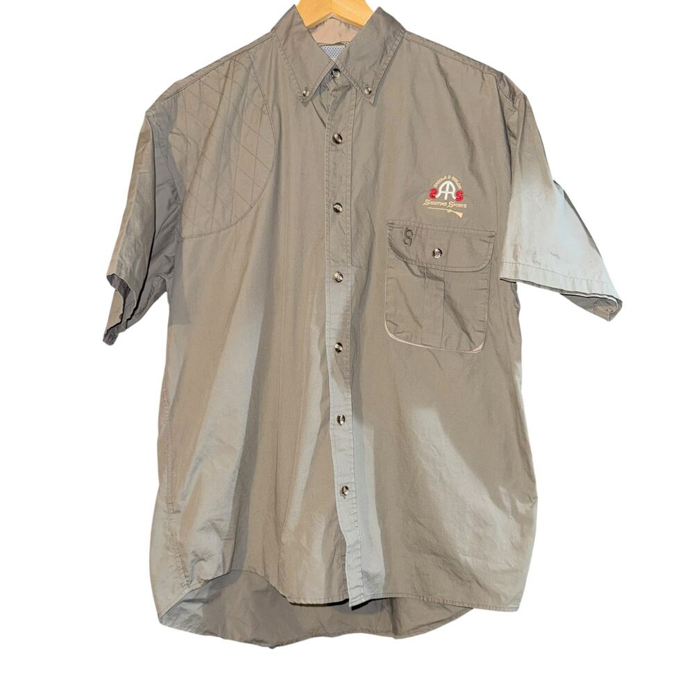 Bob Allen Shooting Shirt Embroidered Sports Button Up Shirt Med Vented Utility